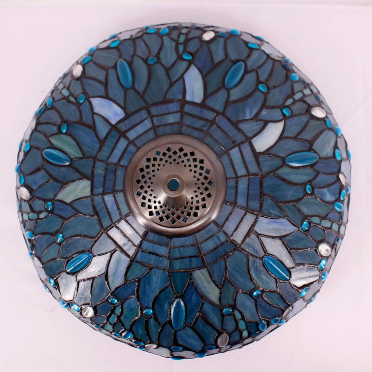 WERFACTORY 9'' H Glass Bowl Lamp Shade ( Screw On ) in Sea Blue Wayfair